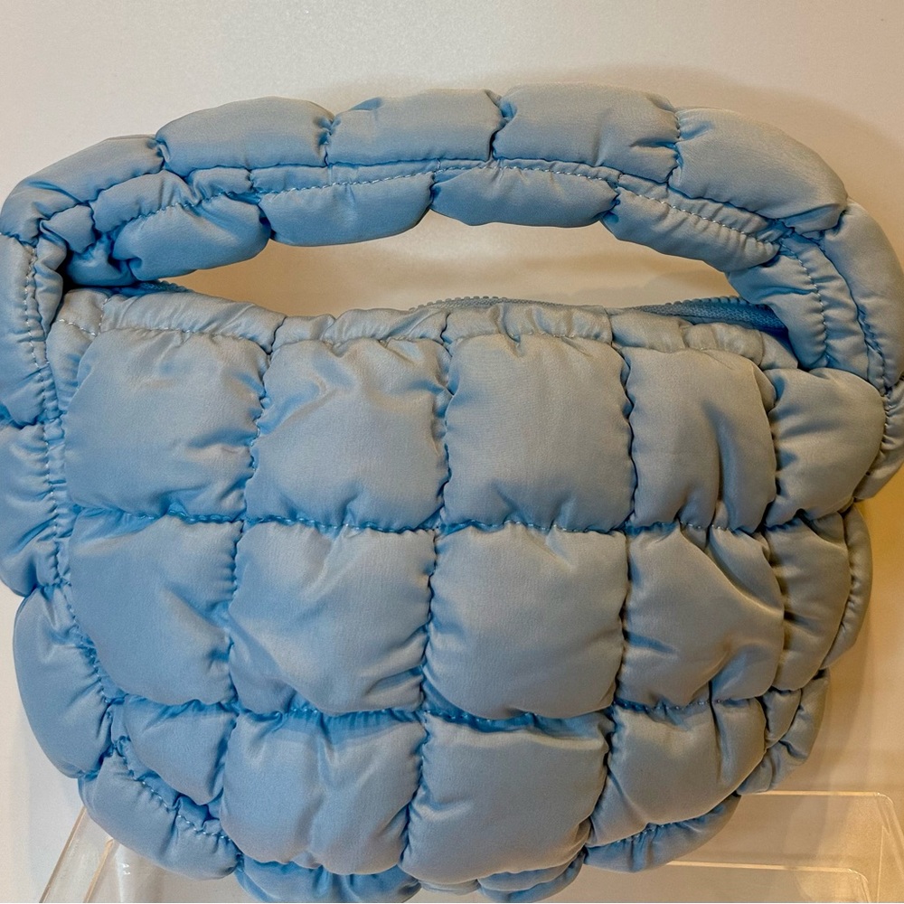 Blue Quilted Handbag